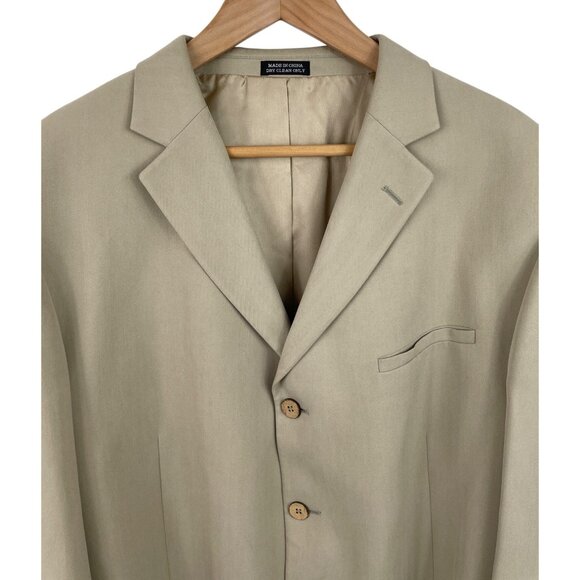Joseph Feiss Men’s Sport Coat Blazer Suit Jacket Size 46S Beige 100% Silk - Picture 3 of 11